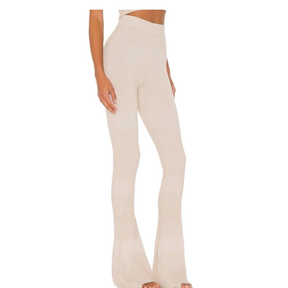 Song of Style Elyse Pant in Tonal Mixed Rib Flare Revolve- Size Small